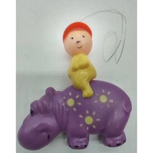 Stawlwood Hippo Baby Figure Toy Plastic 4" Ornament 1968 Christmas Vintage